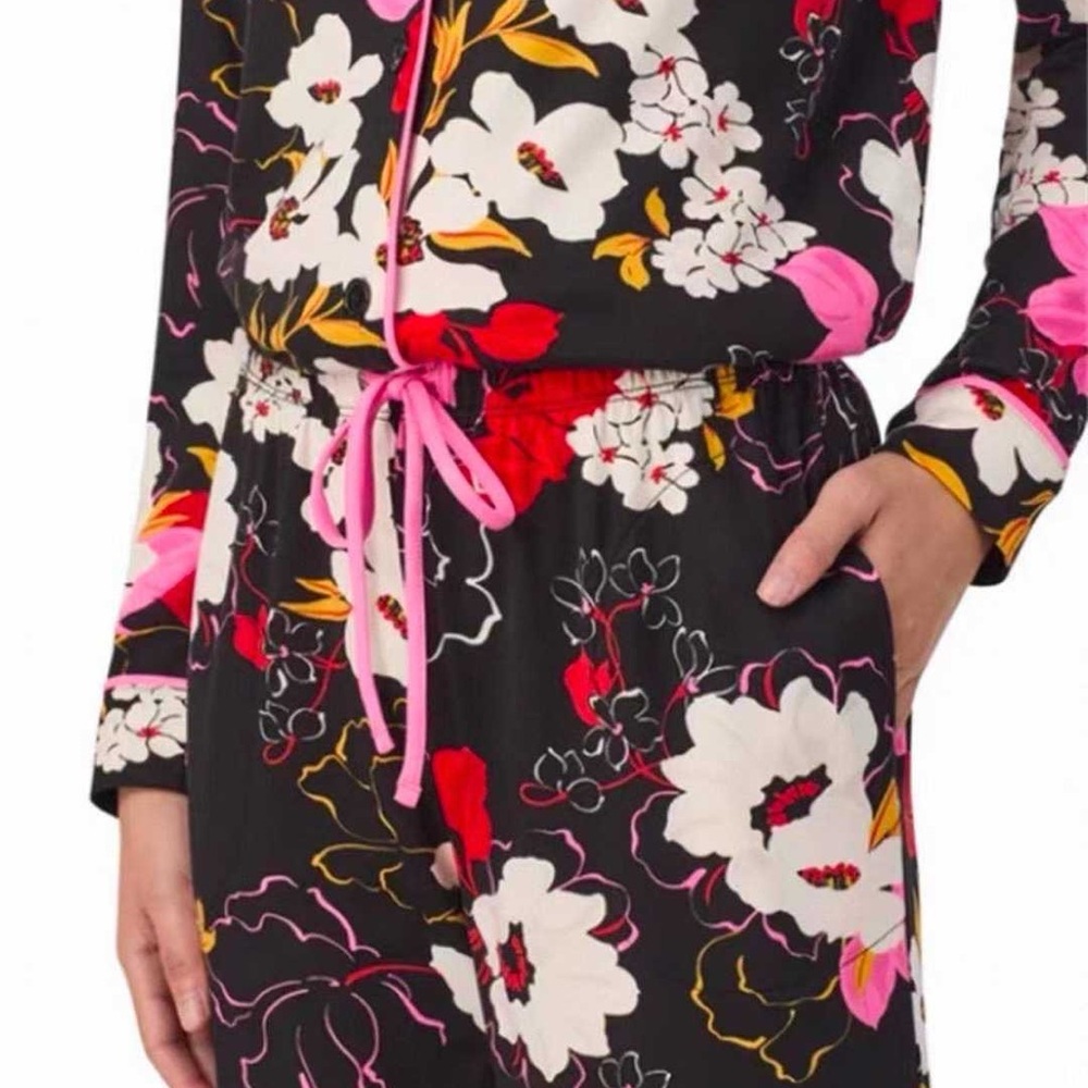 Room Service Floral Shawl Collar Pajama Set - Picture 5 of 5